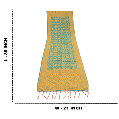 Санскрити Винтаж Дупатта Длинный Палантин Искусство Шелк Зеленый Вуаль Тканые Шарфы