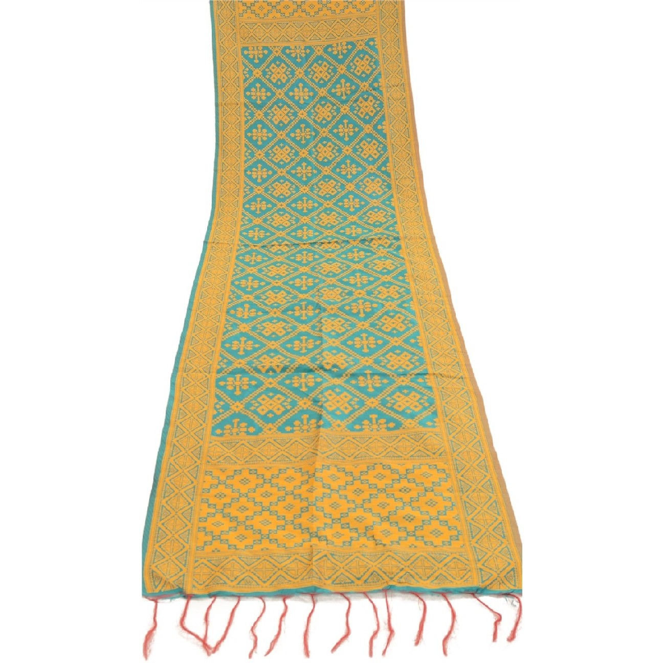 Санскрити Винтаж Дупатта Длинный Палантин Искусство Шелк Зеленый Вуаль Тканые Шарфы