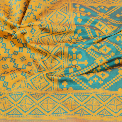 Санскрити Винтаж Дупатта Длинный Палантин Искусство Шелк Зеленый Вуаль Тканые Шарфы