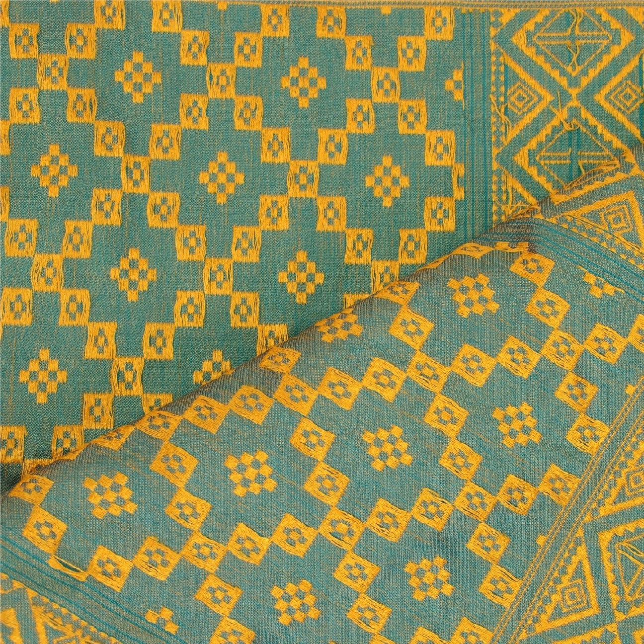 Санскрити Винтаж Дупатта Длинный Палантин Искусство Шелк Зеленый Вуаль Тканые Шарфы