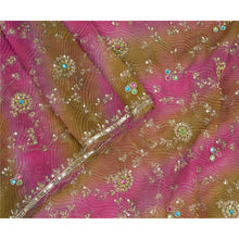 Load image into Gallery viewer, Sanskriti Vintage Dupatta Long Stole Pure Georgette SIlk Pink Hand Beaded Veil
