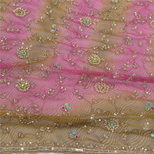 Load image into Gallery viewer, Sanskriti Vintage Dupatta Long Stole Pure Georgette SIlk Pink Hand Beaded Veil
