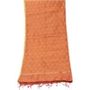 Sanskriti Vintage Dupatta Long Stole Art Silk Orange Woven Wrap Scarves