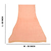 Sanskriti Vintage Dupatta Long Stole Pure Chiffon Silk Peach Hand Beaded Scarves