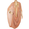 Sanskriti Vintage Dupatta Long Stole Pure Chiffon Silk Peach Hand Beaded Scarves