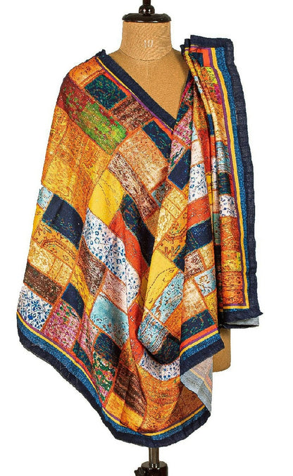 Sanskriti Vintage Dupatta Long Stole Satin Hijab Digital Printed Soft Scarves