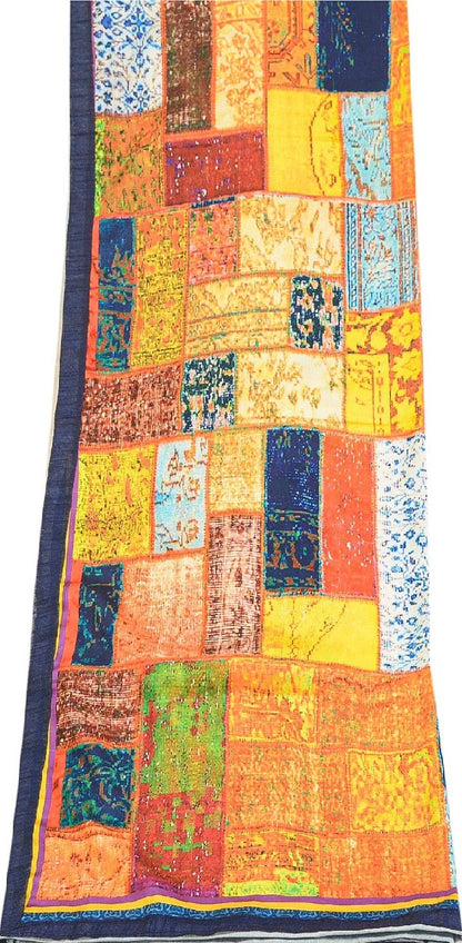 Sanskriti Vintage Dupatta Long Stole Satin Hijab Digital Printed Soft Scarves