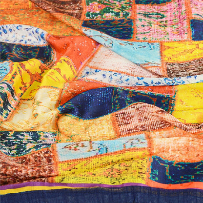 Sanskriti Vintage Dupatta Long Stole Satin Hijab Digital Printed Soft Scarves