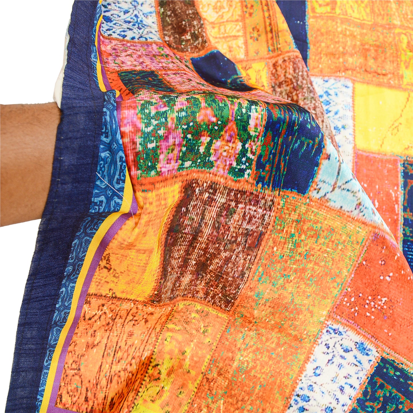 Sanskriti Vintage Dupatta Long Stole Satin Hijab Digital Printed Soft Scarves