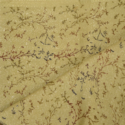 Sanskriti Vintage Dupatta Long Stole Pure Silk Olive Green Embroidered Woven