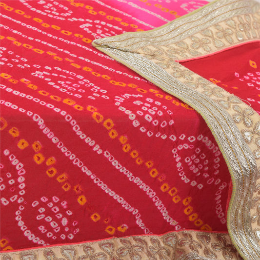 Санскритский винтажный длинный палантин Dupatta из смеси жоржет с вышивкой бандхани хиджаб