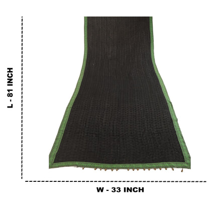 Sanskriti Vintage Embroidered-Woven Georgette Dupatta Long Stole Black Wrap Veil