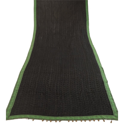 Sanskriti Vintage Embroidered-Woven Georgette Dupatta Long Stole Black Wrap Veil