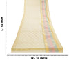 Sanskriti Vintage Dupatta Long Stole Blend Silk Ivory Hijab Hand-Woven Scarves