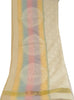 Sanskriti Vintage Dupatta Long Stole Blend Silk Ivory Hijab Hand-Woven Scarves