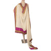 Sanskriti Vintage Dupatta Long Stole Cotton Silk Ivory Embroidered Patch Work