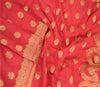 Sanskriti Vintage Dupatta Long Stole Blend Silk Pink Woven Brocade Wrap Scarves