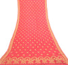 Sanskriti Vintage Dupatta Long Stole Blend Silk Pink Woven Brocade Wrap Scarves