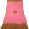 Sanskriti Vintage Pink Long Dupatta Stole Pure Georgette Bandhani Woven Scarves