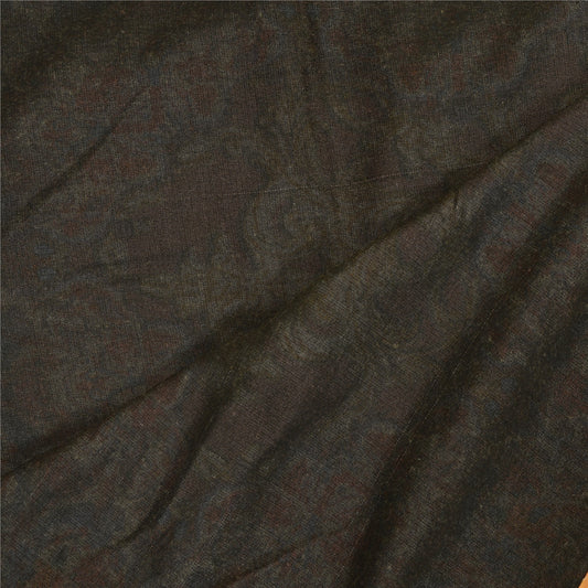 Sanskriti Vintage Floral Printed Rayon Long Dupatta Stole Cream-Brown Soft Hijab