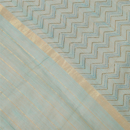 Sanskriti Vintage Blue Long Dupatta/Stole Pure Cotton Hand-Block Printed Scarves