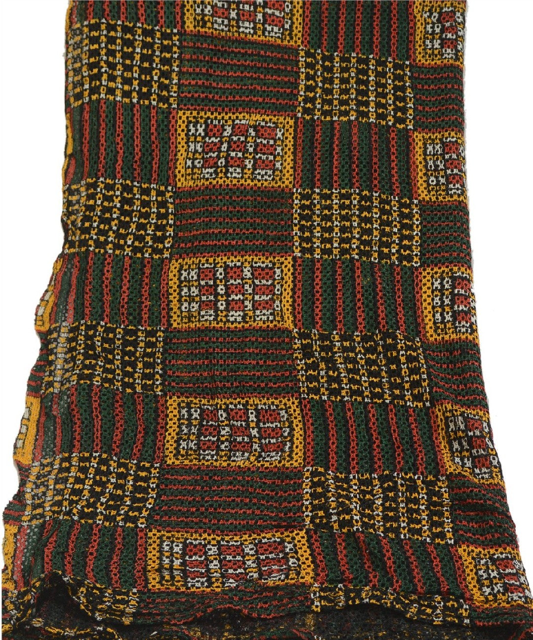 Sanskriti Vintage Lang Dupatta Stole 100% Ren Silke Håndlavede Hæklede Tørklæder