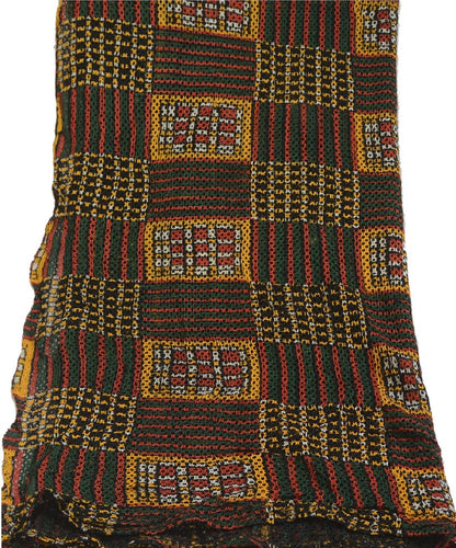 Sanskriti Vintage Lang Dupatta Stole 100% Ren Silke Håndlavede Hæklede Tørklæder