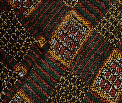 Sanskriti Vintage Lang Dupatta Stole 100% Ren Silke Håndlavede Hæklede Tørklæder