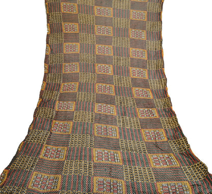 Sanskriti Vintage Lang Dupatta Stole 100% Ren Silke Håndlavede Hæklede Tørklæder