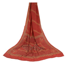 Load image into Gallery viewer, Sanskriti Vintage Dark Red Long Dupatta/Stole Pure Crepe Silk Printed Hijab
