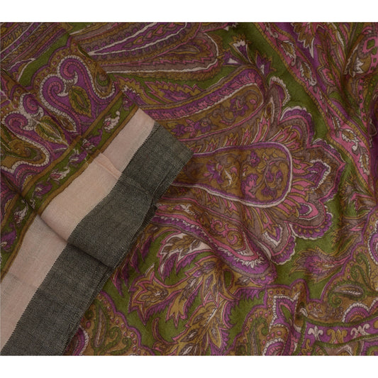 Sanskriti Vintage Long Dupatta Stole Pure Woolen Multicolor Printed Scarves