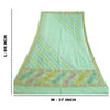 Sanskriti Vintage Long Dupatta Stole Pure Silk Sea Green Veil Woven Scarves