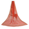 Sanskriti Vintage Brick Red Long Dupatta Stole Net Mesh Hand Beaded Scarves