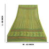 Sanskriti Vintage Long Green Dupatta/Stole Cotton Silk Hand-Block Printed Veil