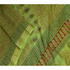 Sanskriti Vintage Long Green Dupatta/Stole Cotton Silk Hand-Block Printed Veil