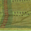 Sanskriti Vintage Long Green Dupatta/Stole Cotton Silk Hand-Block Printed Veil