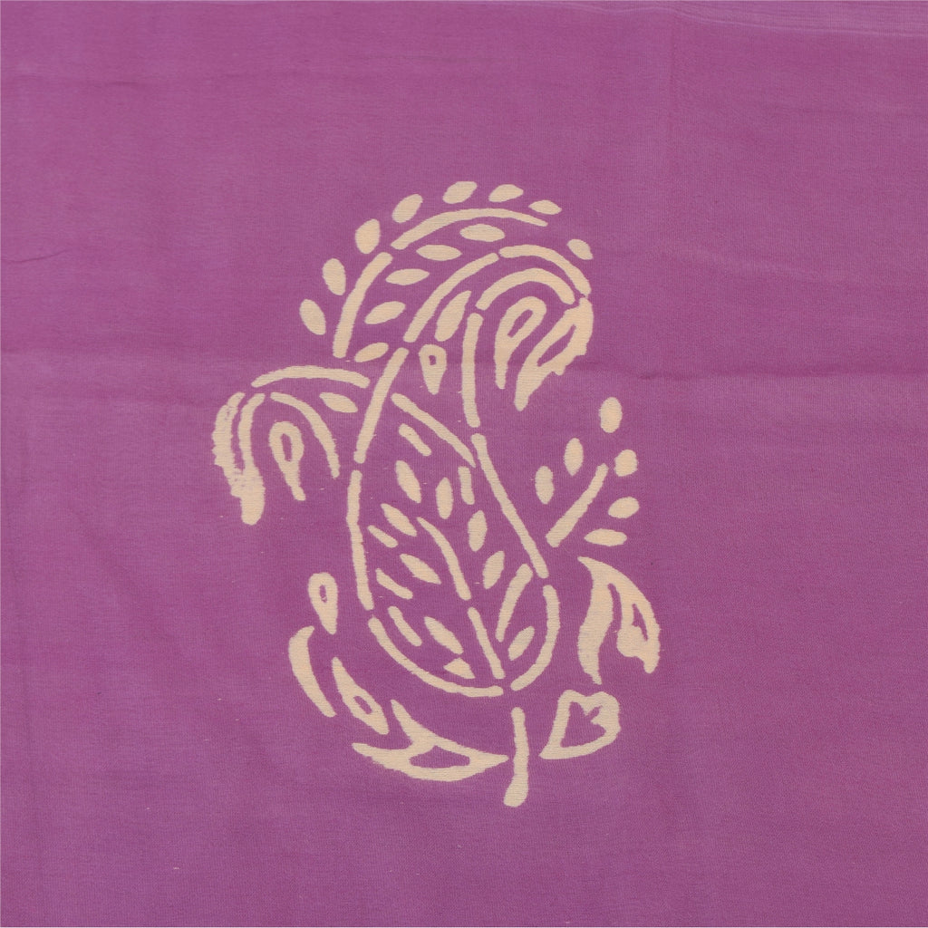Sanskriti Vintage Purple Long Dupatta/Scarf Art Silk Hand Block Printed Scarves upcycled Textile Scraps Used Neckscarf Long Headscarf