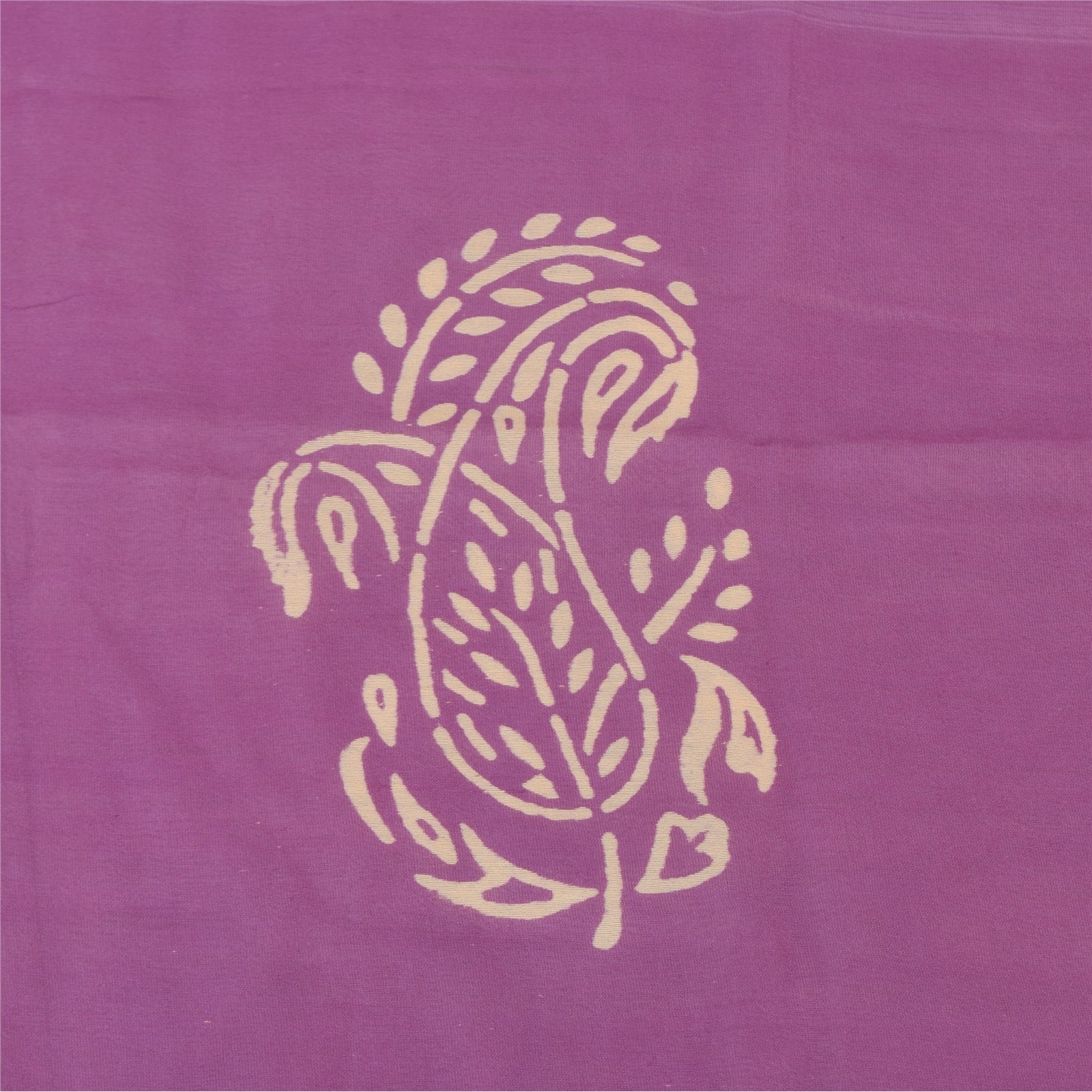 Sanskriti Vintage Purple Long Dupatta/Scarf Art Silk Hand Block Printed Scarves upcycled Textile Scraps Used Neckscarf Long Headscarf