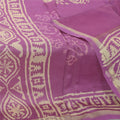 Sanskriti Vintage Purple Long Dupatta/Scarf Art Silk Hand Block Printed Scarves upcycled Textile Scraps Used Neckscarf Long Headscarf