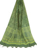 Sanskriti Vintage Long Green Dupatta/Stole Cotton Silk Hijab Printed Scarves