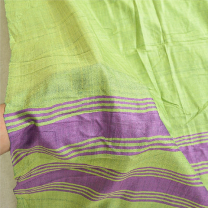 Sanskriti Vintage Long Dupatta Stole Pure Silk Green Hijab Woven Wrap Scarves