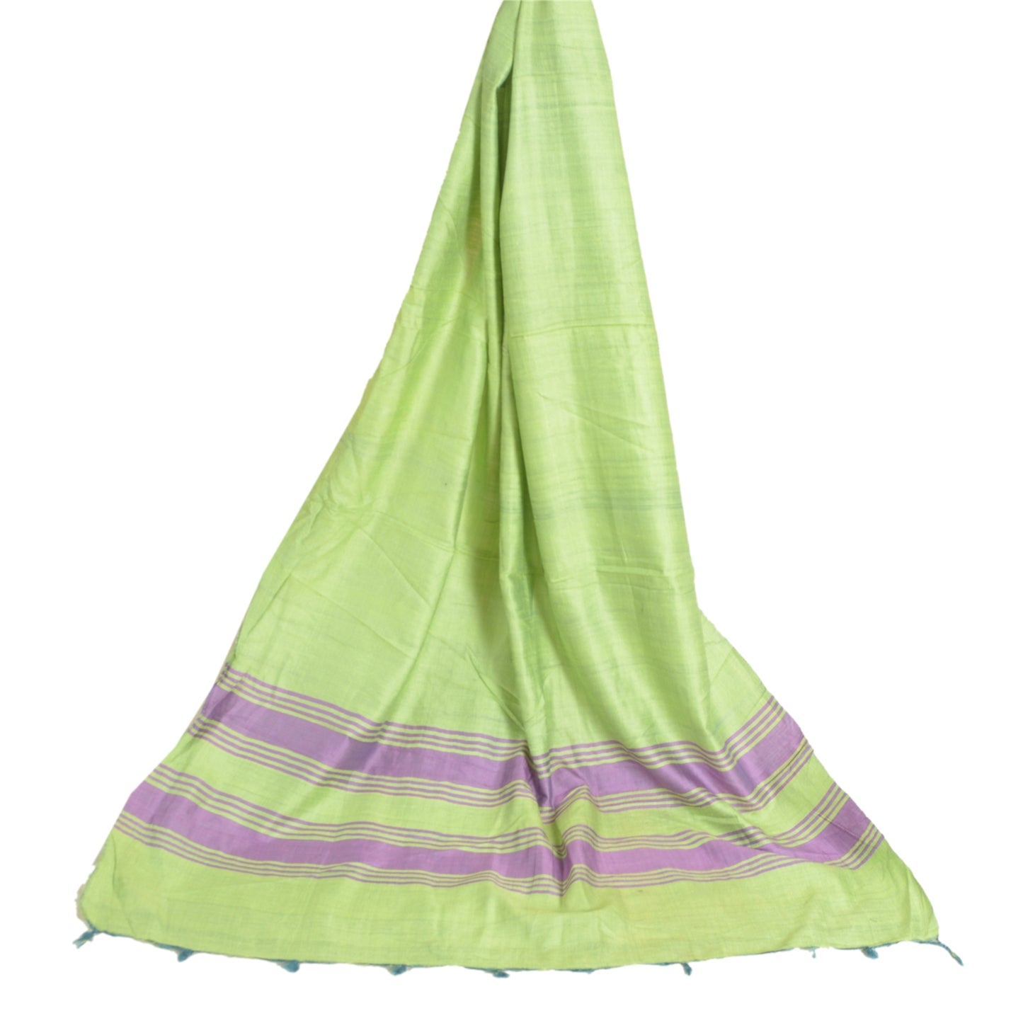 Sanskriti Vintage Long Dupatta Stole Pure Silk Green Hijab Woven Wrap Scarves