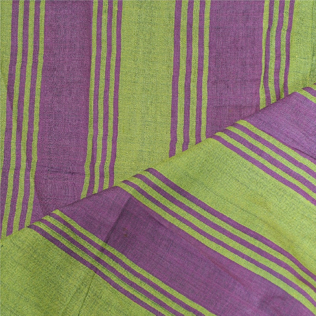 Sanskriti Vintage Long Dupatta Stole Pure Silk Green Hijab Woven Wrap Scarves