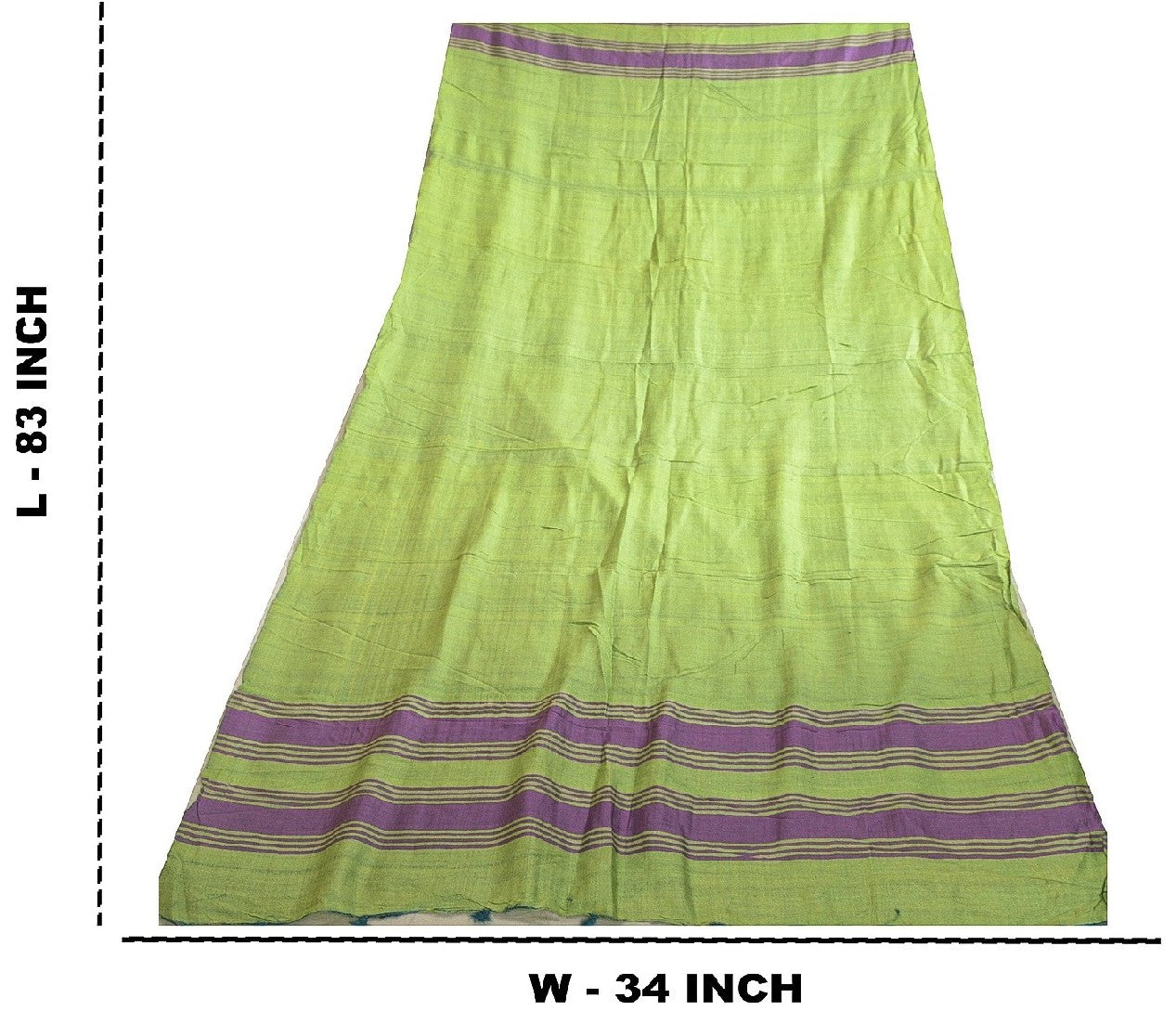 Sanskriti Vintage Long Dupatta Stole Pure Silk Green Hijab Woven Wrap Scarves