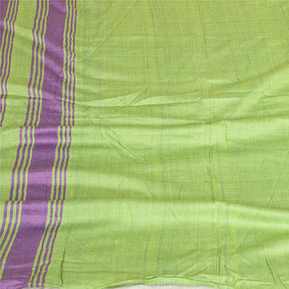Sanskriti Vintage Long Dupatta Stole Pure Silk Green Hijab Woven Wrap Scarves