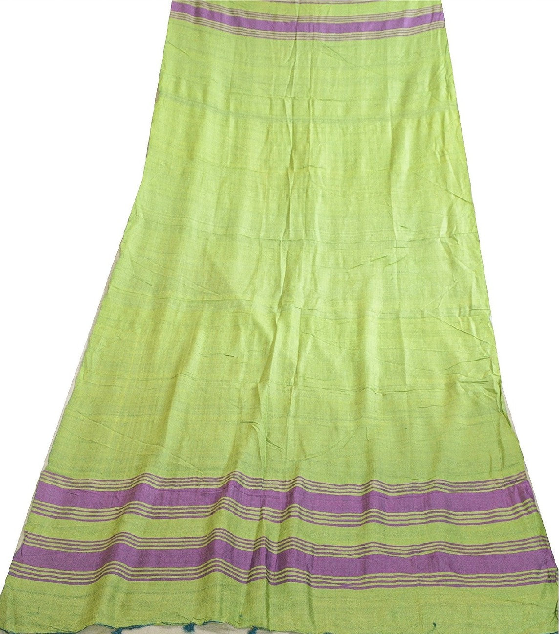 Sanskriti Vintage Long Dupatta Stole Pure Silk Green Hijab Woven Wrap Scarves