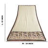 Sanskriti Vintage Long Dupatta Stole Pure Cotton Ivory Kalamkari Patch Wok Hijab