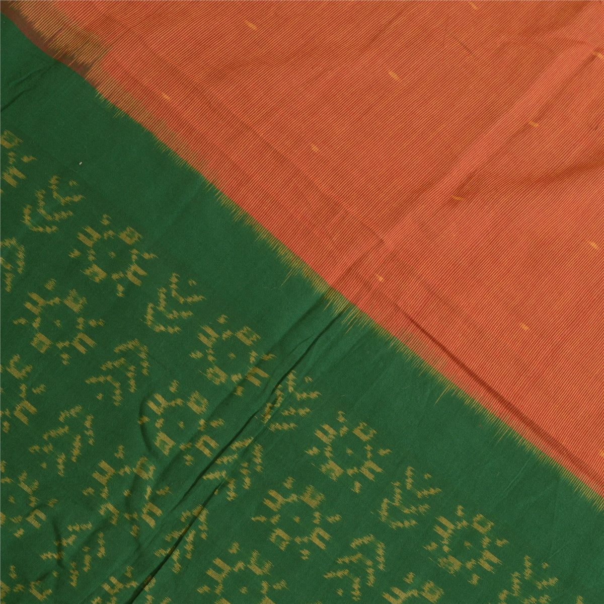 Sanskriti Vintage Sambalpuri Ikat Hand Woven Pure Cotton Dupatta/Stole Red Veil