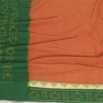 Sanskriti Vintage Sambalpuri Ikat Hand Woven Pure Cotton Dupatta/Stole Red Veil