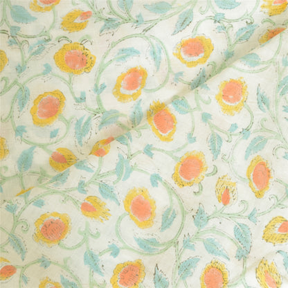 Sanskriti Vintage Long Dupatta Stole Pure Cotton White Hijab Block Print Scarves